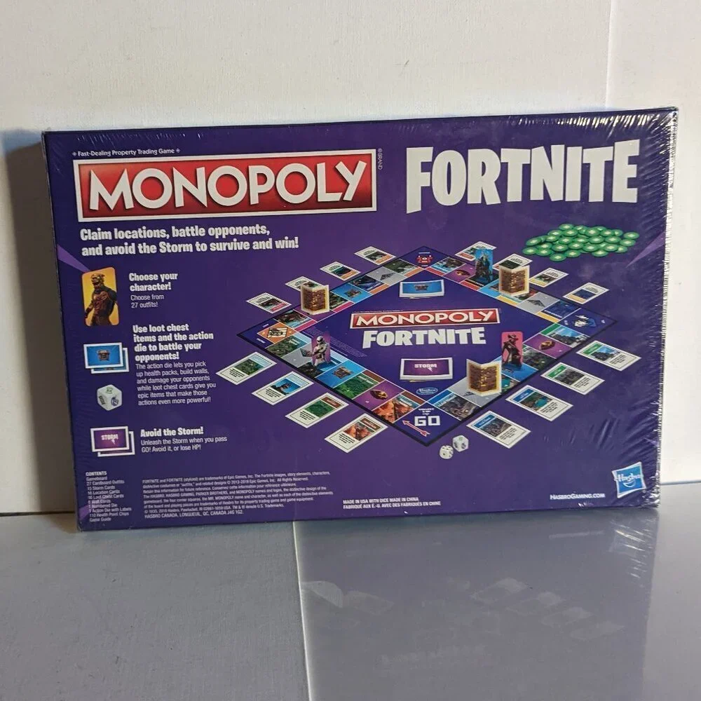NWT Monopoly Fortnite 2019 Purple Edition Summer Board Game Dad's Day Gamer NIB